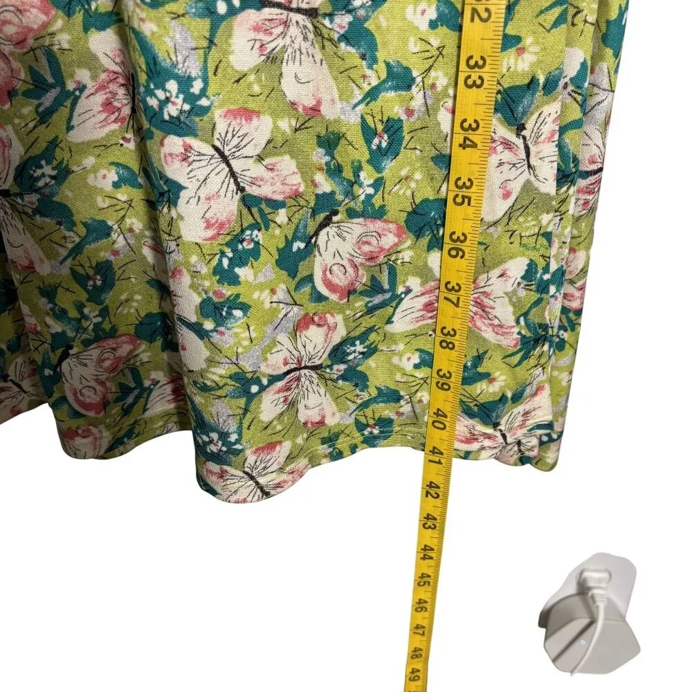 Floral Wrap V-Neck Midi Dress With Cap Sleeves & Adjustable Waist Tie - Picture 5 of 7